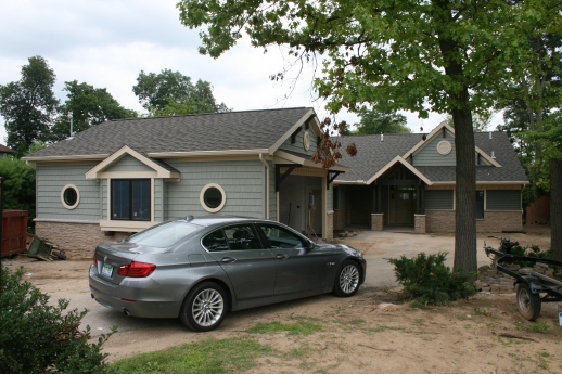 Here is the exterior from the street.  Still can't park in the garage, but soon!