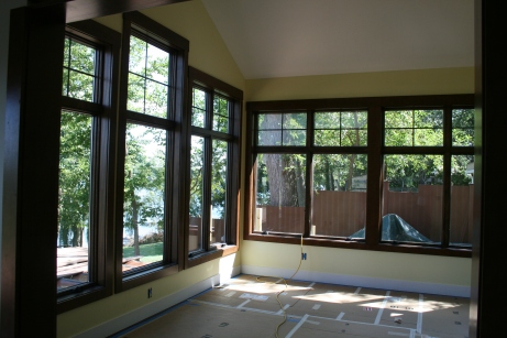 Here is are the windows in the sunroom, all trimmed out