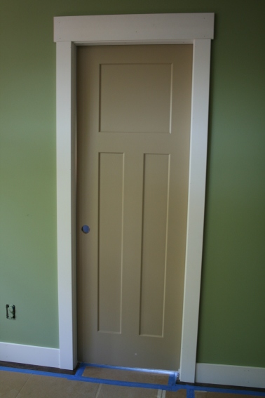 And, some of the doors are painted.  The trim will be painted the same color, as will all of the baseboards